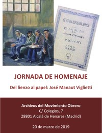 Cartel de la jornada Jornada de homenaje "Del lienzo al papel: José Manaut Viglietti"