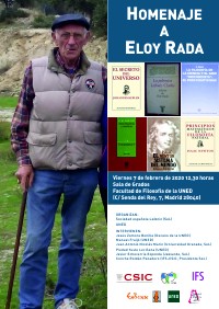 Cartel del homenaje Homenaje a Eloy Rada