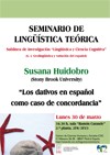 Cartel del seminario Seminario de Lingüística Teórica LyCC: "Los dativos en español como caso de concordancia"