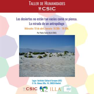 Taller de Humanidades CSIC Cartel de la actividad