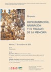Cartel del seminario Seminario Memoria Cultural e Identidades Fronterizas. Entre la construcción narrativa y el giro icónico: "Simposio Representación, Narración y el Trabajo de la Memoria"