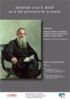 Cartel del seminario Seminario «Memoria cultural e identidades fronterizas. Entre la construcción narrativa y el giro icónico»: "Homenaje a Leo N. Tolstói en el 100 aniversario de su muerte."