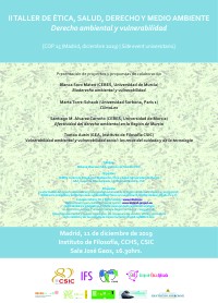 Cartel del Seminario II Taller de Ética, Derecho y Medio Ambiente. Derecho ambiental y vulnerabilidad