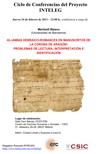 Cartel de la conferencia Ciclo de Conferencias del Proyecto INTELEG: Aljamías Hebraico-Romances en Manuscritos de La Corona de Aragon: Problemas de lectura, interpretación e identificación