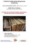 Cartel de la conferencia Ciclo de Conferencias del Proyecto INTELEG: "A Jewish Account Book from Southern France: New Sources from the Book Bindings"