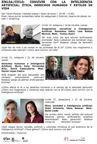 Cartel del ciclo de conferencias Ciclo "Convivir con la inteligencia artificial: Ética, derechos humanos y estilos de vida"