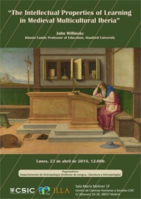 Cartel del seminario Seminario: “The Intellectual Properties of Learning in Medieval Multicultural Iberia”