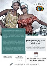 Cartel del seminario Seminario online: “Una alfombra roja para África. Etnicidad y espectáculo en un festival de cine”