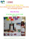 Cartel del seminario Seminarios del Grupo Inter: "De la división entre teoría y práctica y otros mitos de la antropología aplicada"