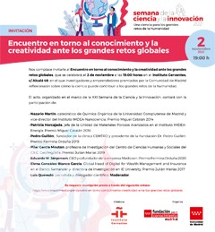 Cartel del evento Encuentro en torno al conocimiento y la creatividad ante los grandes retos globales