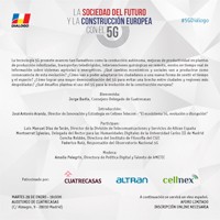 Cartel del evento Tribuna de Diálogo “La sociedad del futuro y la construcción europea con el 5G”