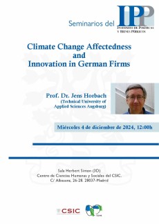 Seminario del IPP: "Climate Change Affectedness and Innovation in German Firms" Seminario del IPP: "Climate Change Affectedness and Innovation in German Firms"