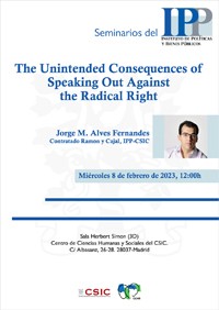 Cartel del seminario Seminarios del IPP: "The Unintended Consequences of Speaking Out Against the Radical Right"