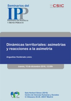 Cartel del seminario Seminario IPP: “Dinámicas territoriales: asimetrías y reacciones a la asimetría"