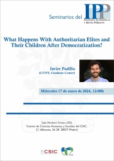 Seminarios del IPP: "What happens with authoritarian elites and their children after democratization?" Seminarios del IPP: "What happens with authoritarian elites and their children after democratization?"
