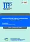 Cartel del seminario Seminarios del IPP: "Protección Social en el Brasil contemporáneo: una mirada crítica"