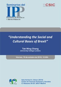 Cartel del seminario Seminario IPP: "Understanding the social and cultural bases of Brexit"