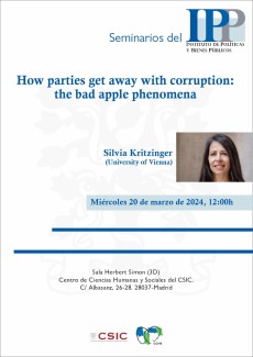 Seminarios del IPP: "How parties get away with corruption: the bad apple phenomena"" Seminarios del IPP: "How parties get away with corruption: the bad apple phenomena""