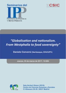 Cartel del seminario Seminario IPP: “Globalisation and nationalism. From Westphalia to food sovereignty”