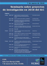 Cartel del evento Seminario sobre proyectos de investigación vigentes en 2018 del ILC