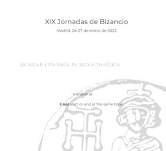 Cartel de las Jornadas XIX Jornadas de Bizancio