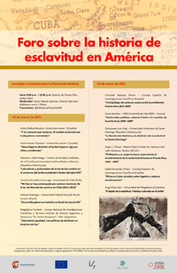 Cartel del evento Foro sobre la historia de la esclavitud en América