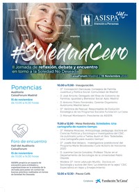 Cartel de las jornadas #Soledad Cero. II Jornada de reflexión, debate y encuentro en torno a la Soledad No Deseada