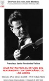 Cartel del ciclo de conferencias Ciclo de conferencias de Estudios Hebreos y Judíos: "Unas notas para el estudio del pensamiento contemporáneo de los judíos"