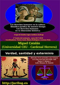 Cartel del seminario Seminario «Los derechos humanos en su dimensión histórica. Los derechos humanos en la cultura filosófico-jurídica de nuestro tiempo»