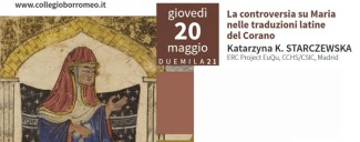 Cartel de la conferencia Conferencia "La controversia su Maria nelle traduzioni latine del Corano"