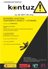 Cartel del workshop III Workshop KONTUZ! "Decisiones colectivas, conocimiento experto y autonomía"