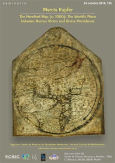 cartel del seminario Seminario: "The Hereford Map (c. 1300): The World's Place between Human Vision and Divine Providence"