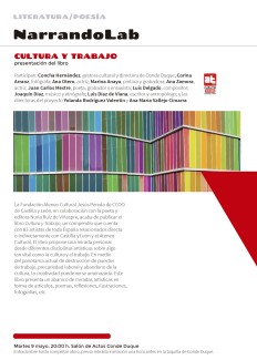 Cartel de la presentacion libro Presentación del Libro: "Cultura y Trabajo"