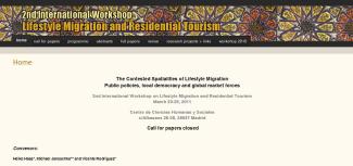 2nd International Workshop on Lifestyle Migration and Residential Tourism 2nd International Workshop on Lifestyle Migration and Residential Tourism