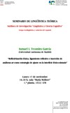 Cartel del seminario Seminario de Lingüística Teórica LyCC: "Reflexivización léxica, ligamiento reflexivo e inserción de anáforas-se como estrategia de ajuste en la interficie léxico-sintaxis"