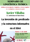 Cartel del seminario Seminario de Lingüística Teórica LyCC: "La inversión de predicado y la estructura informativa en el SDet."