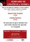 Cartel del seminario Seminario de Lingüística Teórica LyCC: "The interaction of aspect, thematic roles and eventive structure: the aspectual 'se' in Spanish"