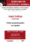 Cartel del seminario Seminario de Lingüística Teórica LyCC: "Verbos preposicionales en español"