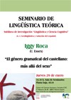 Cartel del seminario Seminario de Lingüística Teórica LyCC: "El género gramatical del castellano: más allá del sexo"