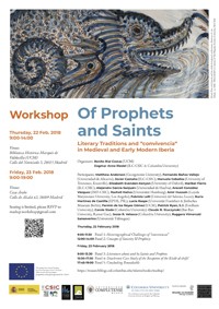 Cartel del workshop International Workshop: "Of Prophets and Saints: Literary Traditions and "convivencia" in Medieval and Early Modern Iberia"