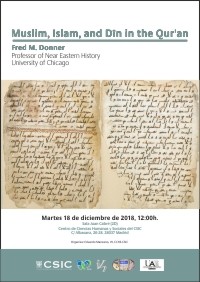 Cartel del seminario Seminario "Muslim, Islam, and Din in the Qur'an"