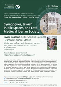 Cartel del seminario Seminario "Synagogues, Jewish Public Spaces, and Late Medieval Iberian Society"