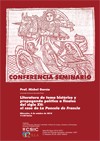 Cartel de la conferencia-seminario Conferencia-Seminario: "Literatura de tema histórico y propaganda política a finales del siglo XV: el caso de La Poncela de Francia"