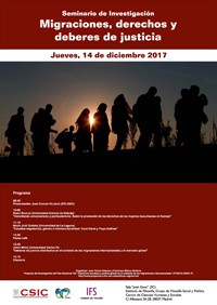 Cartel del seminario Seminario "Migraciones, derechos y deberes de justicia"
