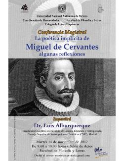 Conferencia Magistral: "La poética implícita de Miguel de Cervantes algunas reflexiones"