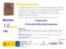 Presentación del libro Presentación de la Colección "Orientalia Montserratensia"