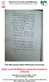 Cartel del ciclo de conferencias Ciclo de Conferencias de Estudios Hebreos y Judíos: «Magic and Folk-Medicine among the Karaites in Lithuania»