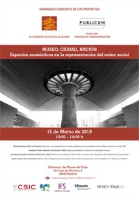 Cartel del Seminario Seminario "Museo, Ciudad, Nación: Espacios museísticos en la representación del orden social