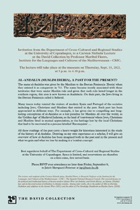 Cartel de la conferencia Lecture "Al-Andalus (Muslim Iberia), a past for the present?"
