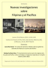 Cartel del seminario Seminario "Nuevas investigaciones sobre Filipinas y el Pacífico"